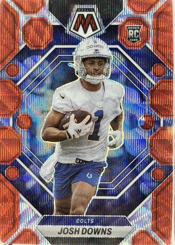 Josh Downs 2023 Mosaic #339 Red Wave /9 Rookie SGC 9.5