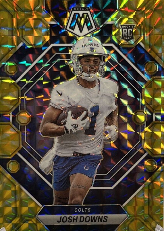 Josh Downs 2023 Mosaic #339 Reactive Yellow Rookie RAW