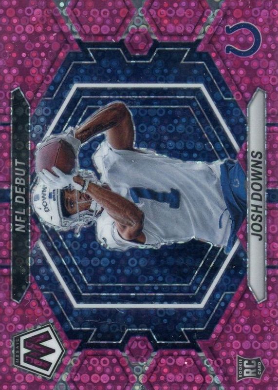 Josh Downs 2023 Mosaic #ND-15 NFL Debut - No Huddle Pink /20 Rookie PSA 10