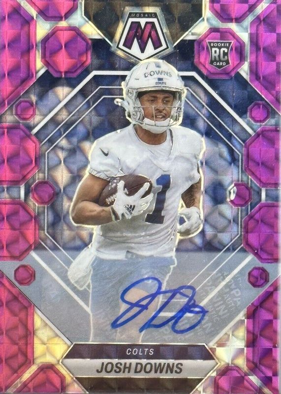 Josh Downs 2023 Mosaic #339 Rookie Autographs - Purple (/49) Rookie SGC 9.5