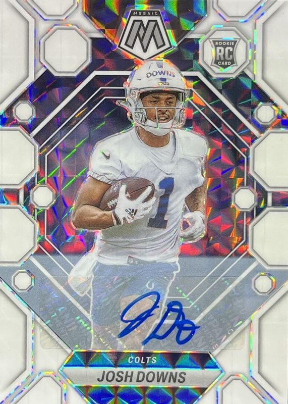 Josh Downs 2023 Mosaic #339 Rookie Autographs - White /25 Rookie SGC 9.5