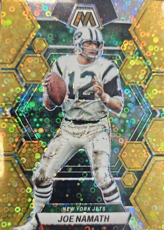 Joe Namath 2023 Mosaic #79 No Huddle Gold /10 BGS 9.5