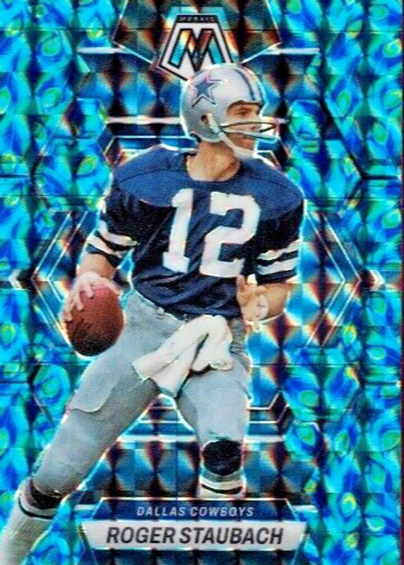 Roger Staubach 2023 Mosaic #63 Choice Peacock /(SSP) PSA 9