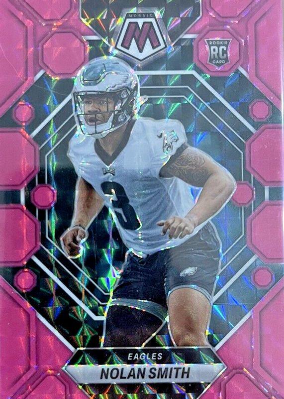 Nolan Smith Jr. 2023 Mosaic #353 Pink Fluorescent /10 Rookie SGC 10