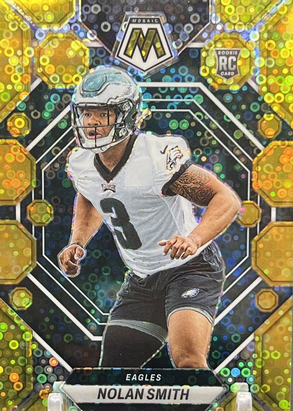 Nolan Smith Jr. 2023 Mosaic #353 No Huddle Gold /10 Rookie SGC 10