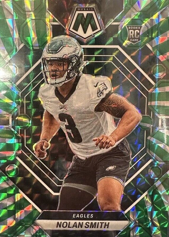 Nolan Smith Jr. 2023 Mosaic #353 Green Swirl /11 Rookie SGC 10