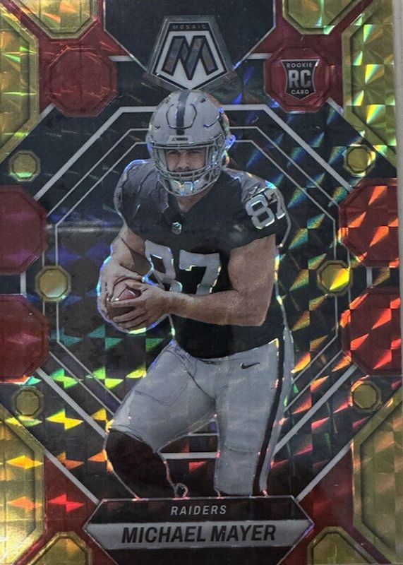 Michael Mayer 2023 Mosaic #349 Choice Fusion Red & Yellow /80 Rookie RAW