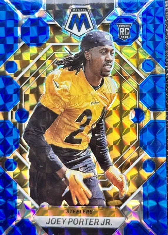 Joey Porter Jr. 2023 Mosaic #335 Blue /99 Rookie PSA 9