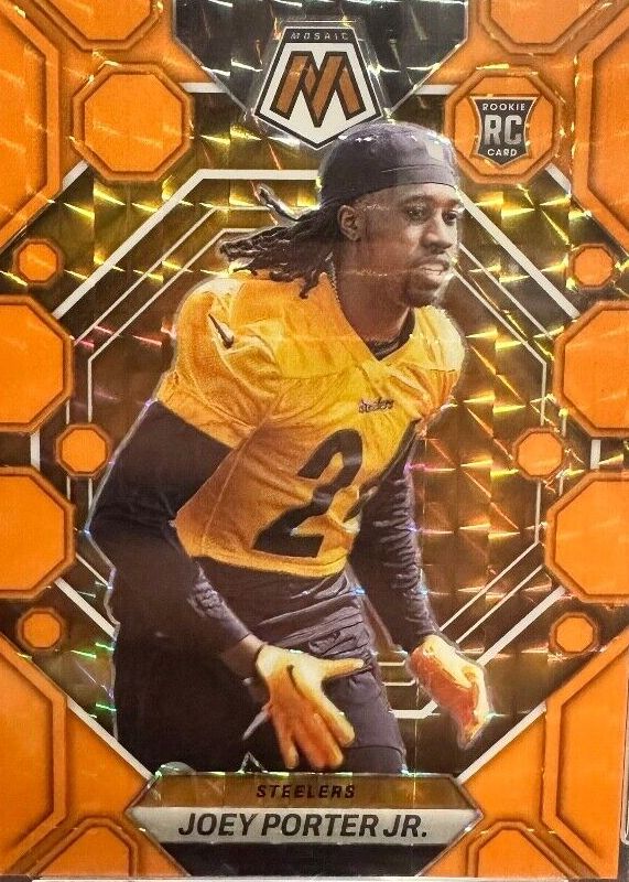 Joey Porter Jr. 2023 Mosaic #335 Orange Fluorescent /25 Rookie SGC 10