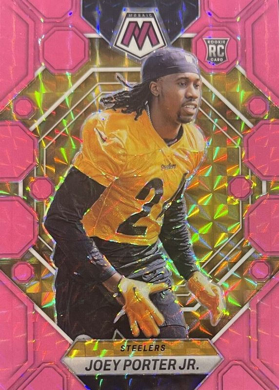 Joey Porter Jr. 2023 Mosaic #335 Pink Fluorescent /10 Rookie RAW