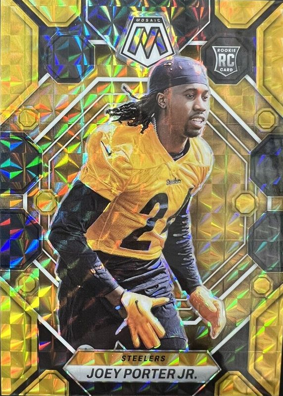 Joey Porter Jr. 2023 Mosaic #335 Choice Black Gold /8 Rookie BGS 9