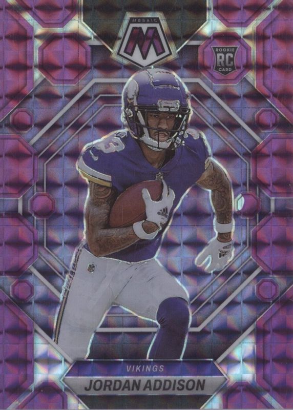 Jordan Addison 2023 Mosaic #337 Purple /49 Rookie RAW