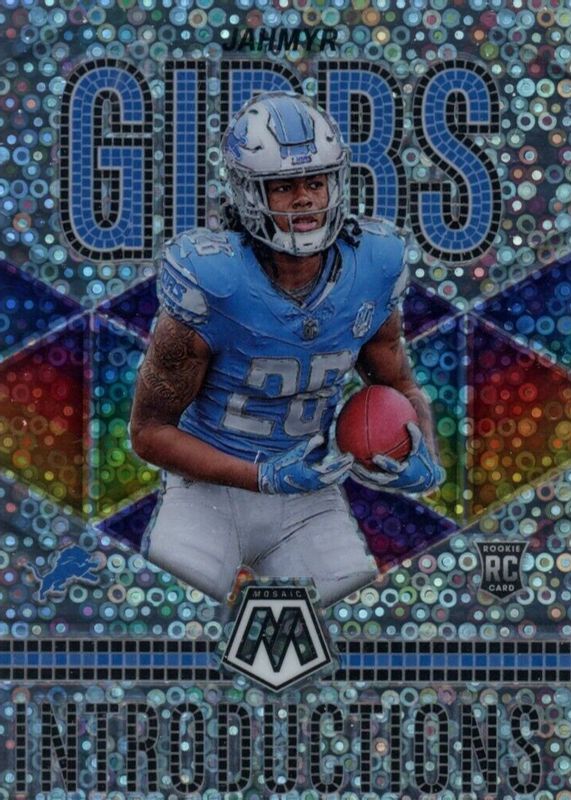 Jahmyr Gibbs 2023 Mosaic #I-5 Introductions - No Huddle Rookie BGS 9.5