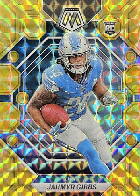 Jahmyr Gibbs 2023 Mosaic #324 Reactive Yellow Price Guide - Sports