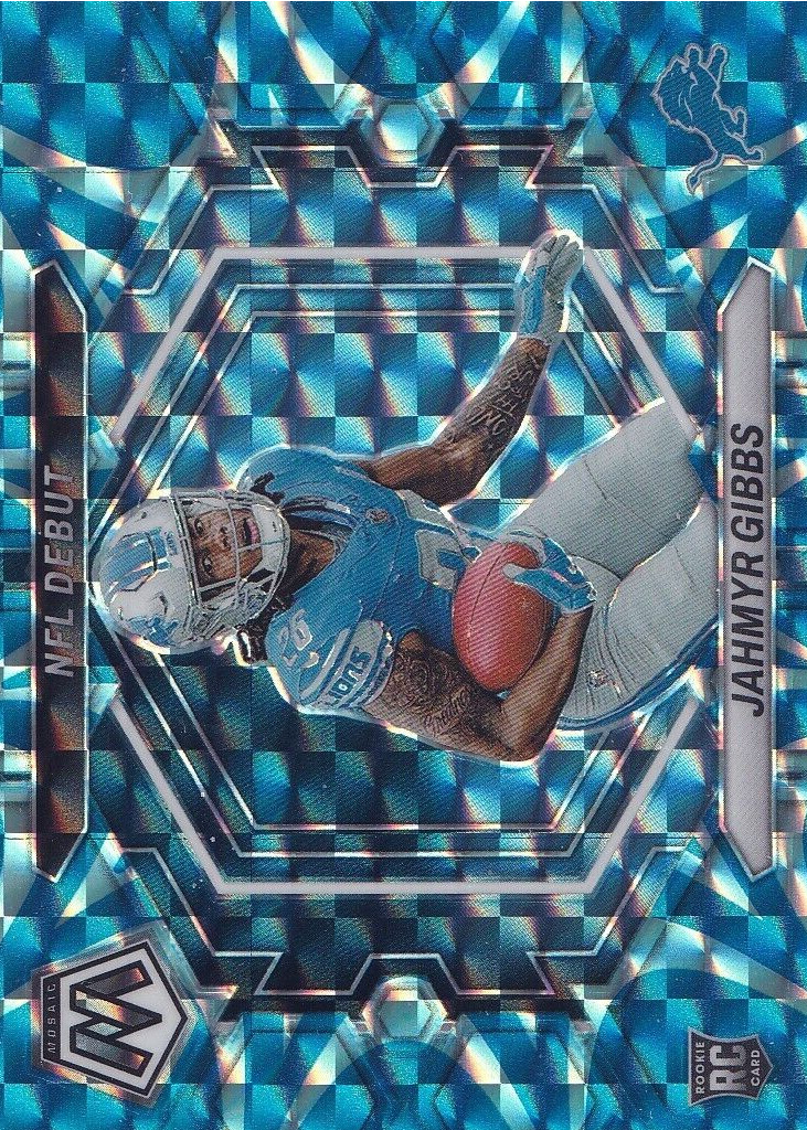 Jahmyr Gibbs 2023 Mosaic #ND-10 NFL Debut - Reactive Blue Price