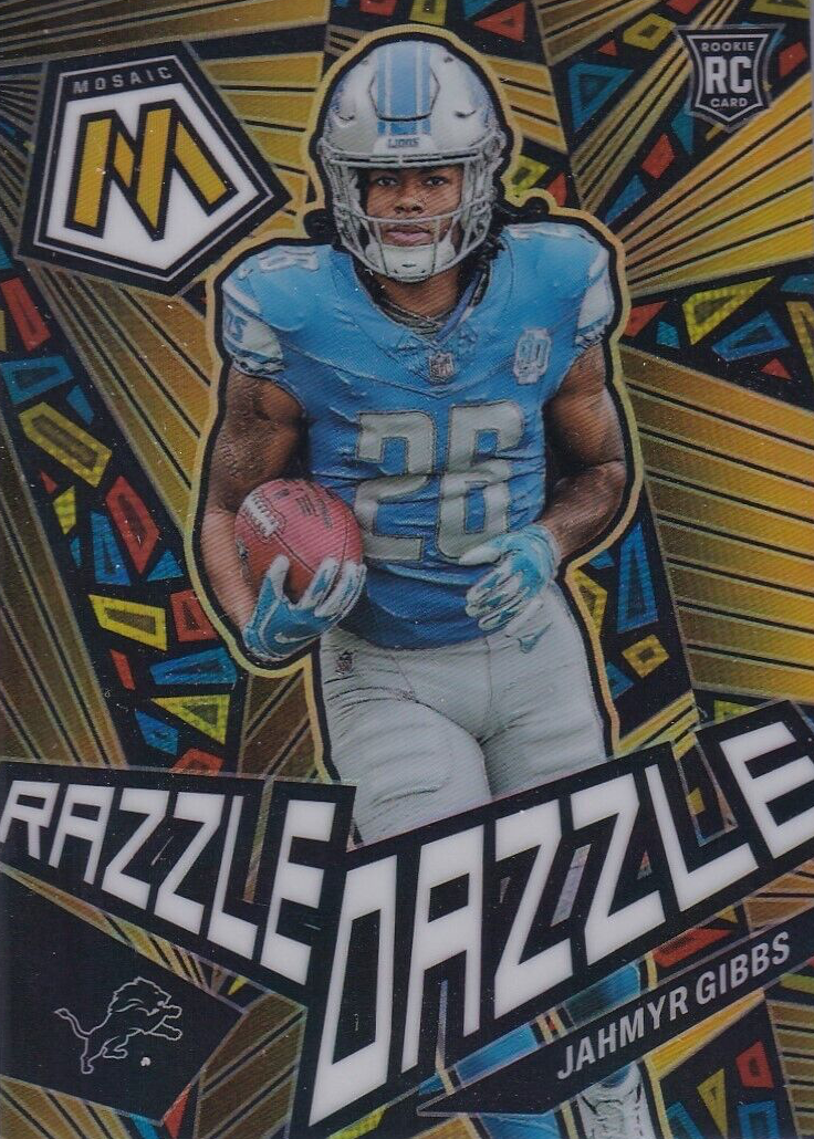 Jahmyr Gibbs 2023 Mosaic #RD-24 Razzle Dazzle /(SSP) Price Guide
