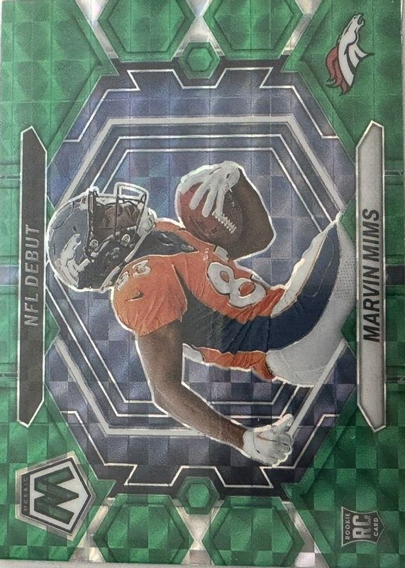 Marvin Mims Jr. 2023 Mosaic #ND-13 NFL Debut - Green Rookie RAW