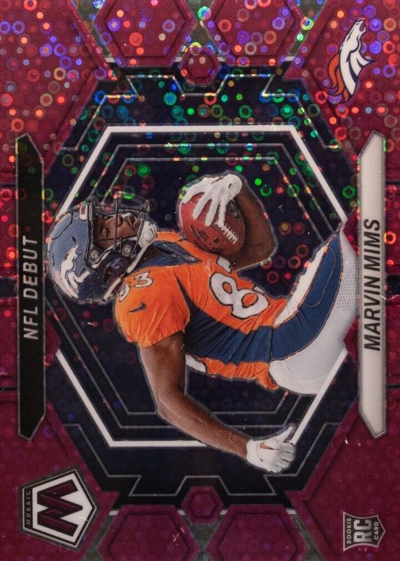 Marvin Mims Jr. 2023 Mosaic #ND-13 NFL Debut - No Huddle Pink /20 Rookie RAW