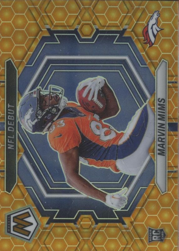 Marvin Mims 2023 Mosaic #ND-13 NFL Debut - Honeycomb /(SSP) Rookie RAW