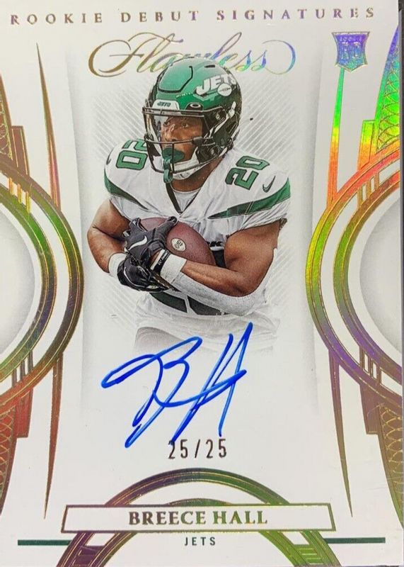 Breece Hall 2022 Flawless #RDS-BH Rookie Debut Signatures (/25) RAW