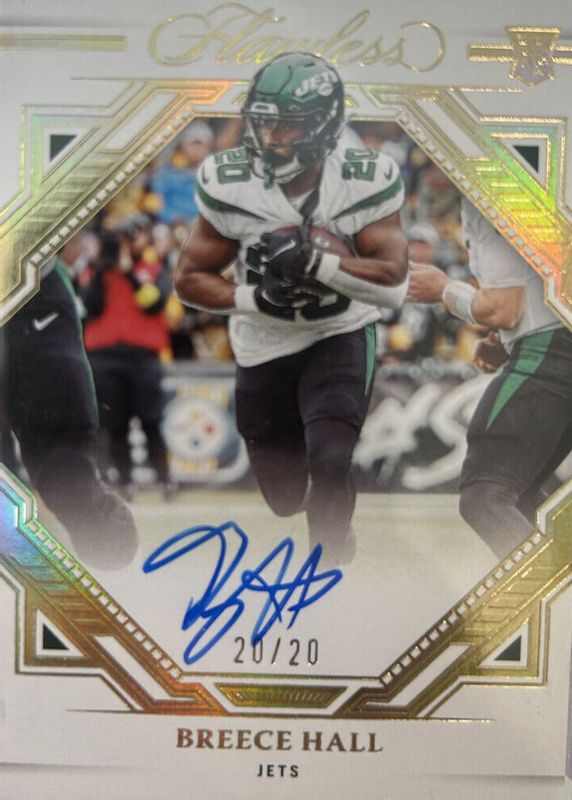 Breece Hall 2022 Flawless #RFS-BH Rookie Frame Signatures (/20) RAW