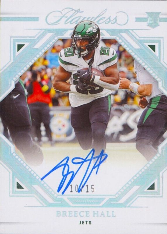 Breece Hall 2022 Flawless #RFS-BH Rookie Frame Signatures - Silver (/15) RAW