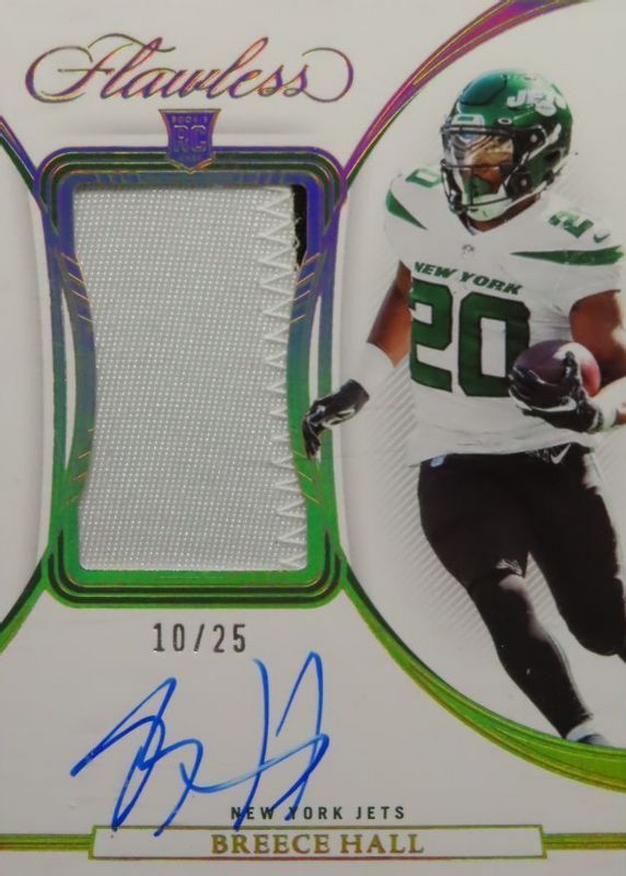 Breece Hall 2022 Flawless #RPA-BH Rookie Patch Auto /25 RAW