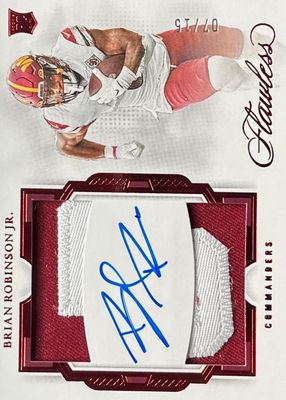 2022 Flawless #RDP-RB Rookie Dual Patch Auto - Ruby /15