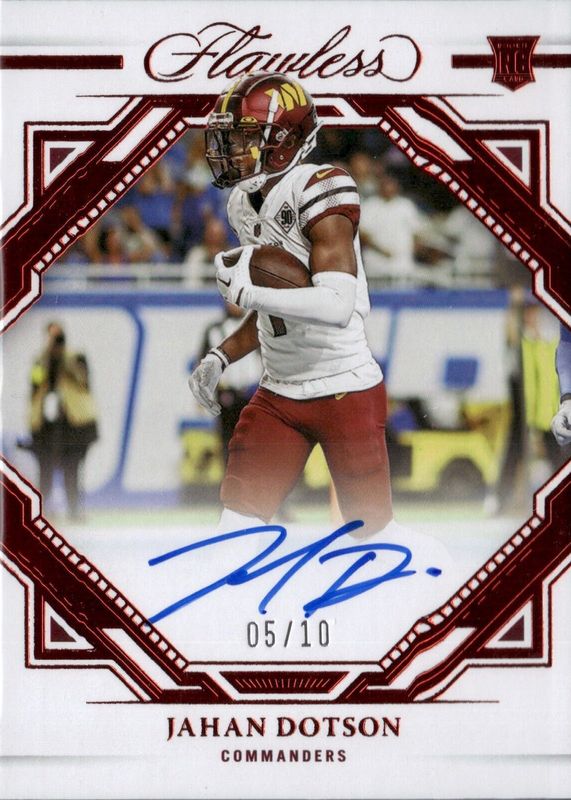 Jahan Dotson 2022 Flawless #RFS-JD Rookie Frame Signatures - Ruby (/10) PSA 10