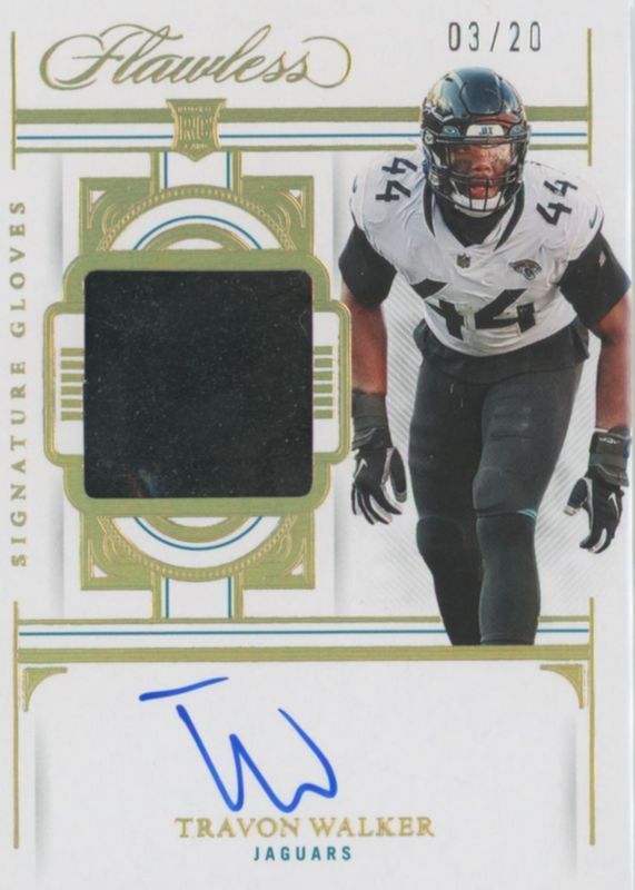 Travon Walker 2022 Flawless #SG-TW Signature Gloves /20 Rookie RAW