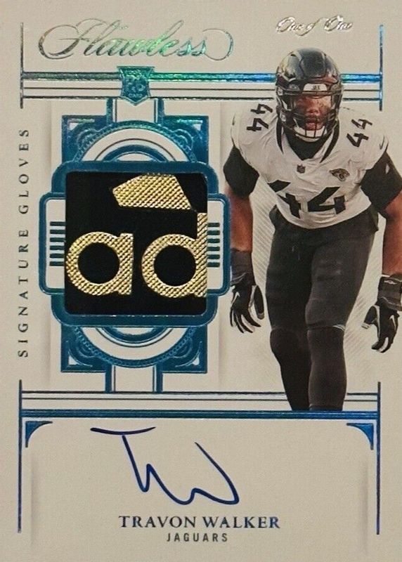 Travon Walker 2022 Flawless #SG-TW Signature Gloves - Platinum /1 Rookie SGC 9.5