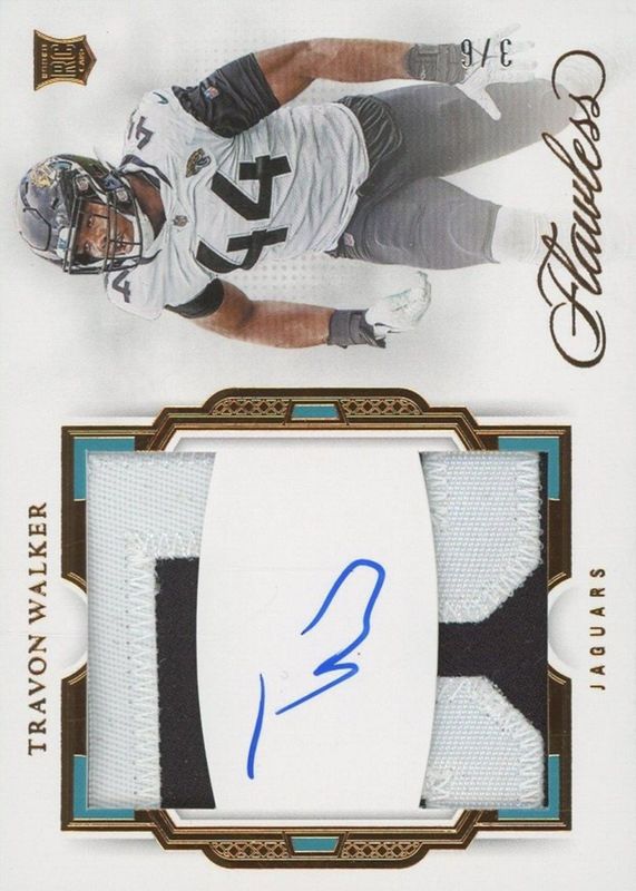 Travon Walker 2022 Flawless #RDP-TW Rookie Dual Patch Auto - Bronze /6 Rookie SGC 9