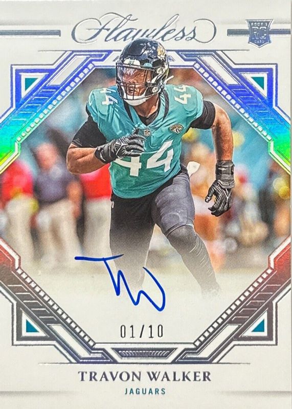 Travon Walker 2022 Flawless #RFS-TW Rookie Frame Signatures - Silver (/10) Rookie SGC 10