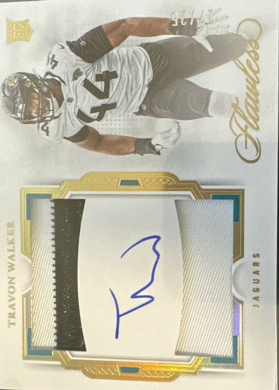 Travon Walker 2022 Flawless #RDP-TW Rookie Dual Patch Auto /25 Rookie RAW