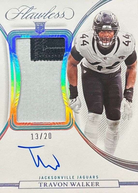 Travon Walker 2022 Flawless #RPA-TW Rookie Patch Auto - Silver /20 Rookie BGS 9