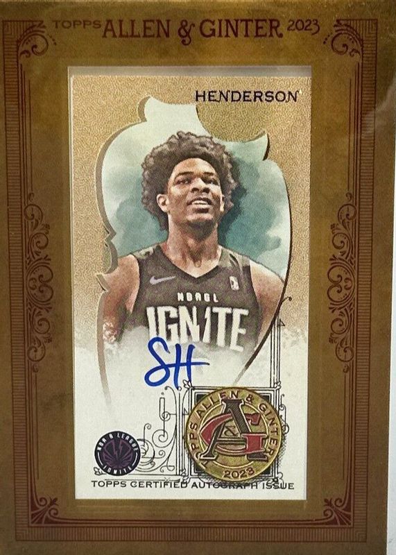 Scoot Henderson 2023 Topps Allen & Ginter #MA-SH Framed Mini Auto Rookie PSA 8