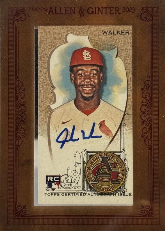 Jordan Walker 2023 Topps Allen & Ginter #MA-JW Framed Mini Auto 