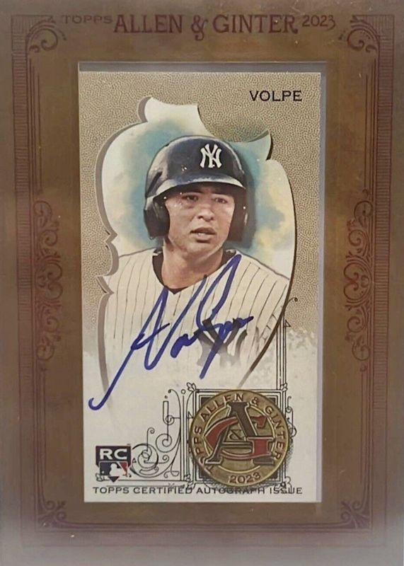 Anthony Volpe 2023 Topps Allen & Ginter #MA-AV Framed Mini Auto Rookie BGS 9.5