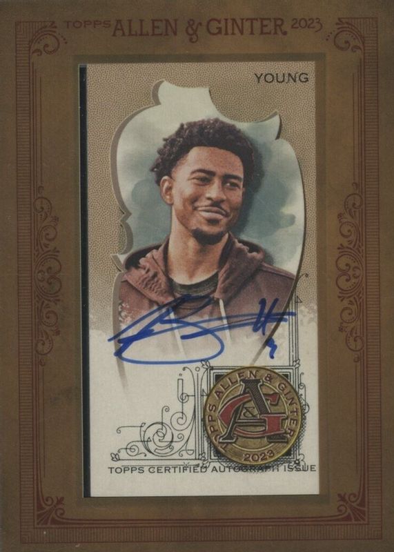 Bryce Young 2023 Topps Allen & Ginter #MA-BY Framed Mini Auto Rookie PSA 8