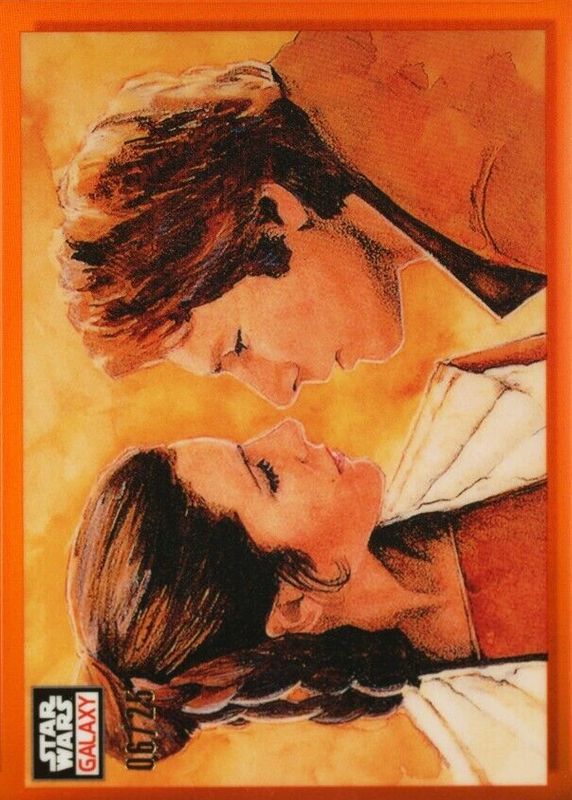 The Princess & The Scoundrel 2023 Topps Chrome Star Wars Galaxy #5 Orange Refractor /25 RAW