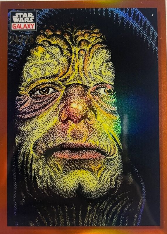 The Emperor Up Close 2023 Topps Chrome Star Wars Galaxy #10 Orange Refractor /25 SGC 10