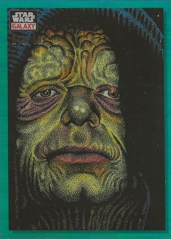 The Emperor Up Close 2023 Topps Chrome Star Wars Galaxy #10 Aqua Refractor /199 PSA 10