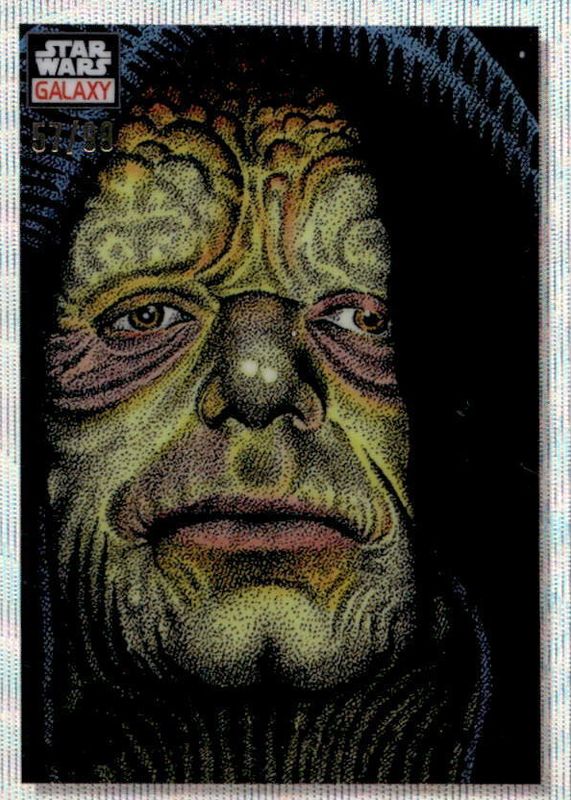 The Emperor Up Close 2023 Topps Chrome Star Wars Galaxy #10 Wave Refractor /99 RAW