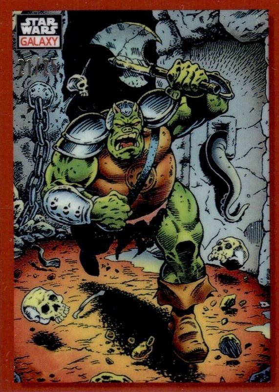 Gamorrean Charge! 2023 Topps Chrome Star Wars Galaxy #13 Orange Refractor /25 RAW