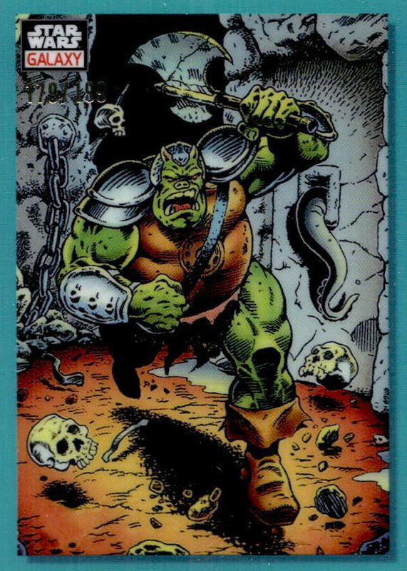 Gamorrean Charge! 2023 Topps Chrome Star Wars Galaxy #13 Aqua Refractor /199 RAW