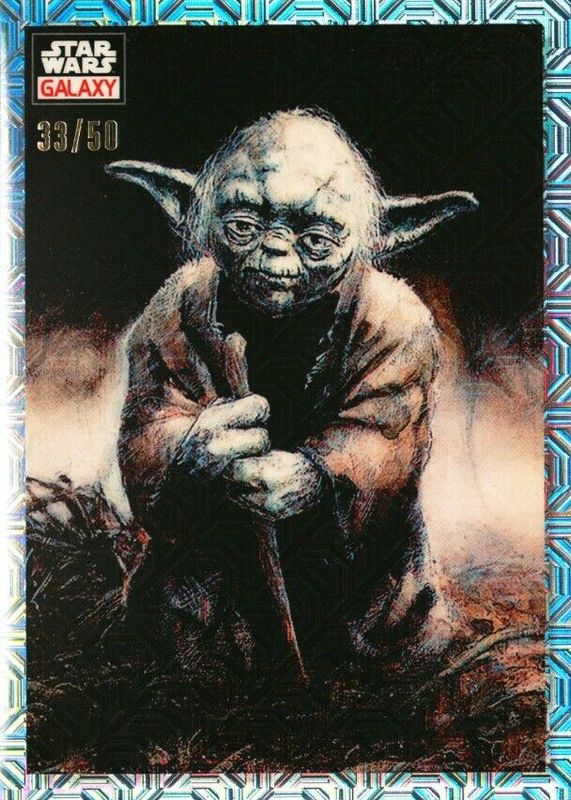 Old Master Yoda 2023 Topps Chrome Star Wars Galaxy #41 Mojo Refractor /50 PSA 10