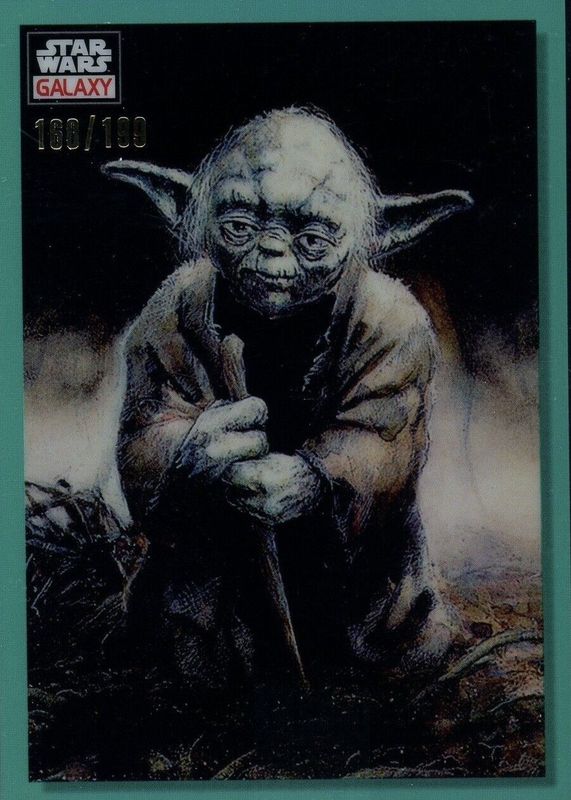 Old Master Yoda 2023 Topps Chrome Star Wars Galaxy #41 Aqua Refractor /199 PSA 10