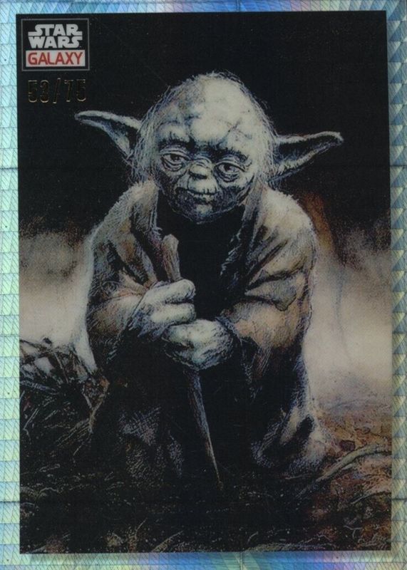 Old Master Yoda 2023 Topps Chrome Star Wars Galaxy #41 Prism Refractor /75 PSA 10