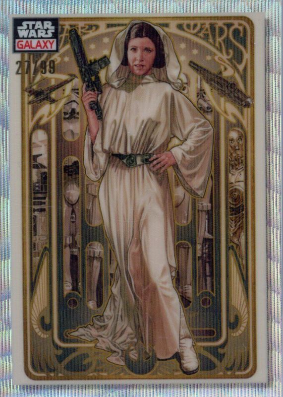 Princess Leia Organa 2023 Topps Chrome Star Wars Galaxy #82 Wave Refractor /99 SGC 10