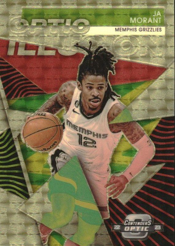 Ja Morant 2022 Contenders Optic #11 Optic Illusion - Gold Vinyl /1 PSA 10